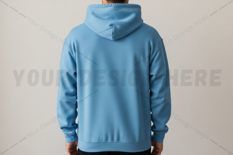 Light blue hoodie t-shirt mockup design