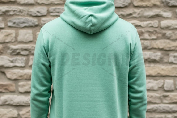 Mint green hooded sweatshirt mockup