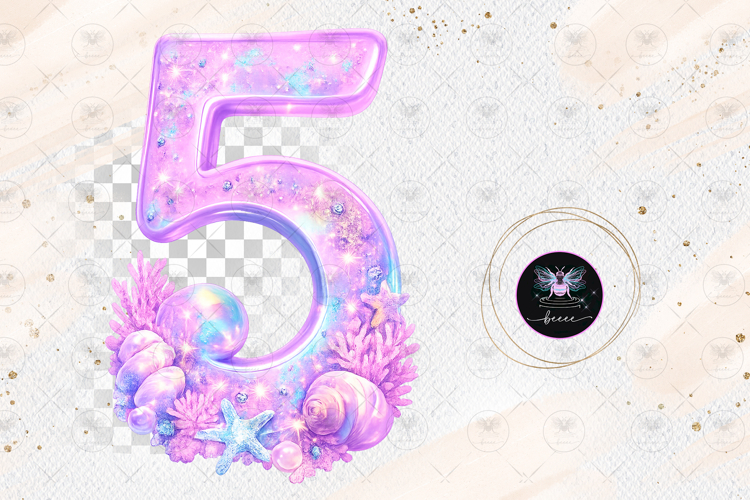 Mermaid clipart number