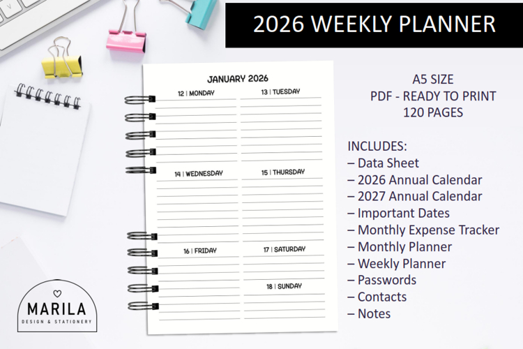 2026 Planner PDF | Ready to Print