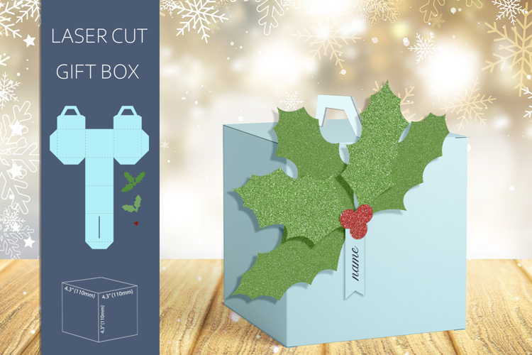 Christmas gift box laser cut, Candy box svg