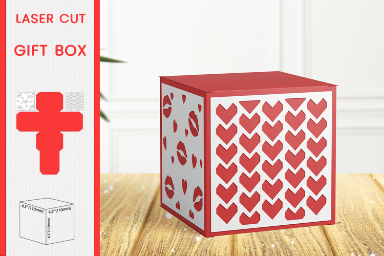 Valentines Day gift box laser cut Love favor box papercraft