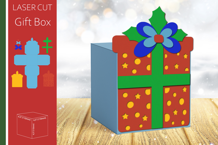 Christmas gift box, 3d paper candy box, Holiday treat box