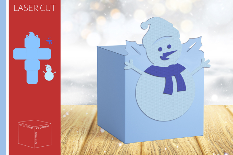 Christmas 3d paper gift box, Snowman Treat box Holiday