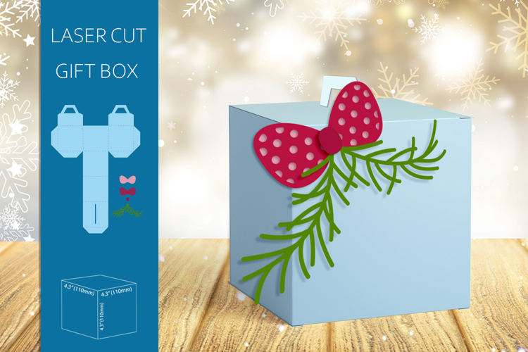 Christmas gift box, Paper box svg, Candy box
