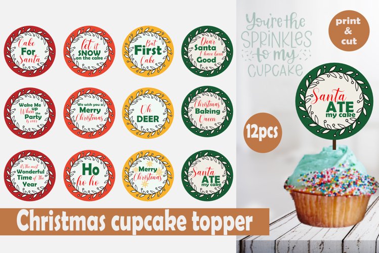 Printable Christmas Party cupcake toppers - (1633128)