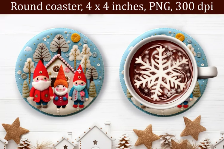 3d Christmas Coaster, Round Christmas Coaster Sublimation
