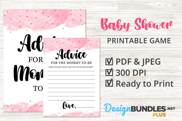 Baby Girl Shower, Advice For Mom To Be, Printable Party Game