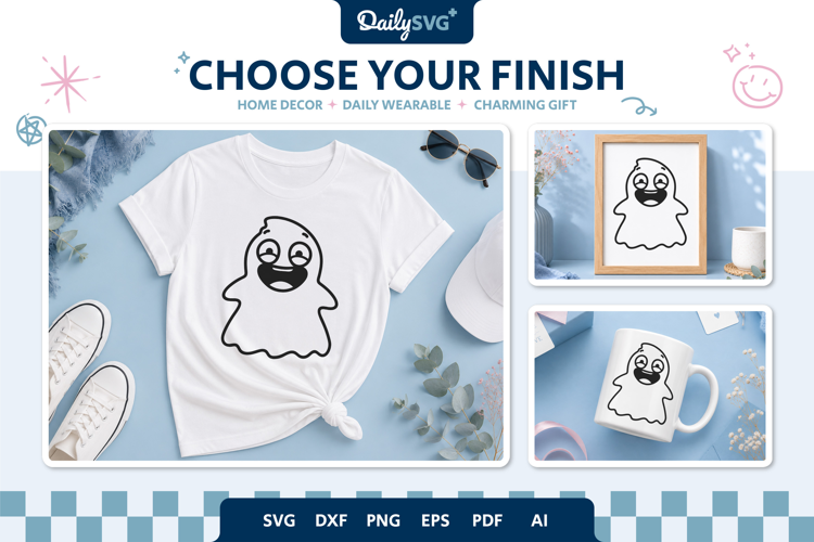 Mocking Cute Ghost SVG Halloween Kawaii Spooky Cut File