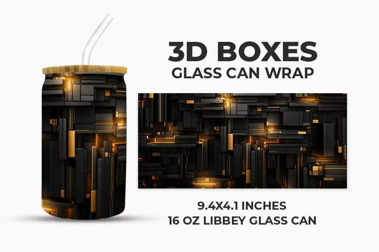 3D Boxes Glass Can Wrap