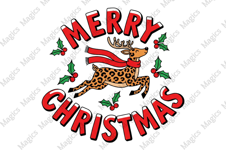 Leopard Reindeer Christmas