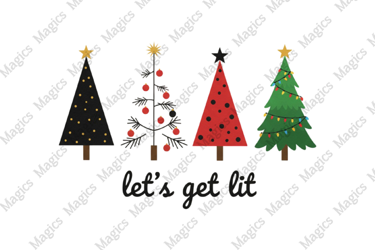 Let’s Get Lit Christmas Tree PNG