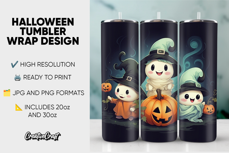 Halloween Tumbler Wrap Design, tumbler sublimation 20oz 30oz
