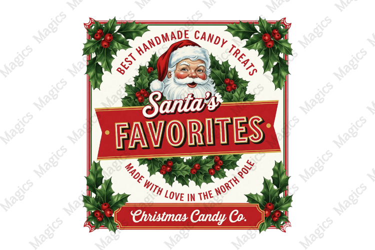 Vintage Christmas Labels Sublimation