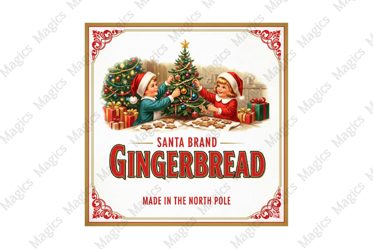 Vintage Christmas Labels Sublimation