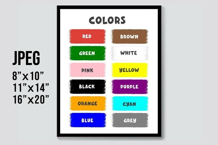 Colors Educational Prints JPEG