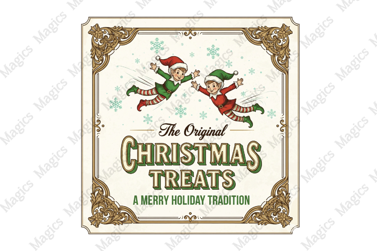 Vintage Christmas Labels Sublimation Png