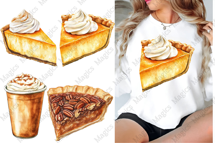 Watercolor Autumn Foods Clipart