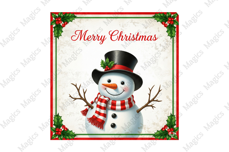 Vintage Christmas Labels Sublimation