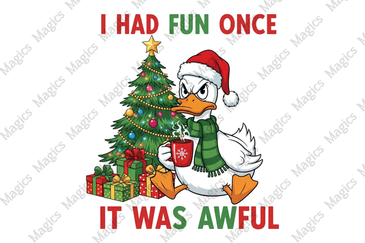 Vintage Funny Christmas Goose PNG, Santa