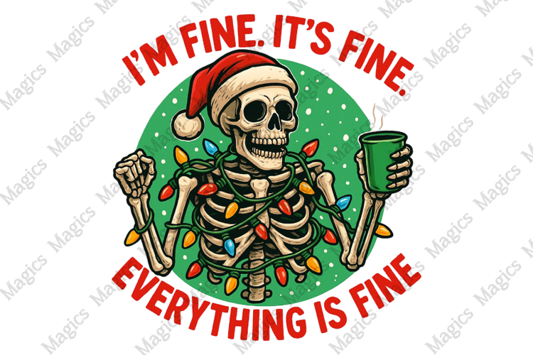 Im Fine Its Fine Christmas PNG