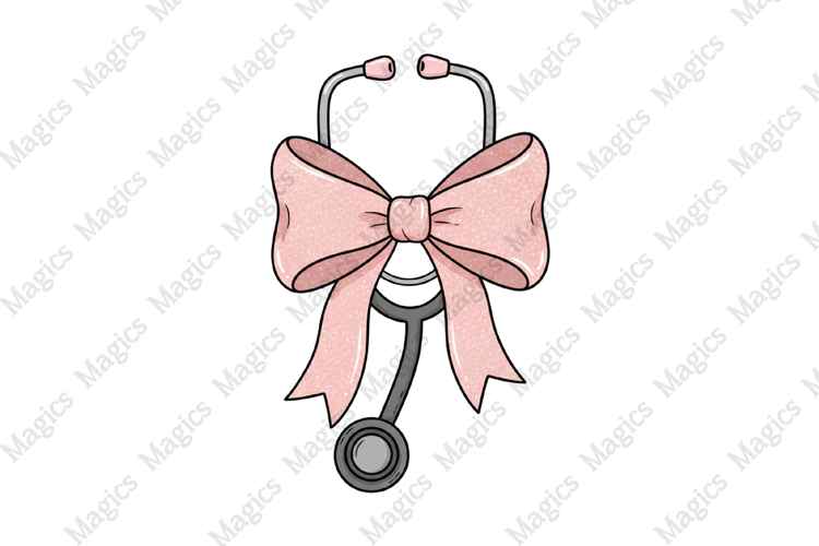 Watercolor Glitter Nursing Bow PNG