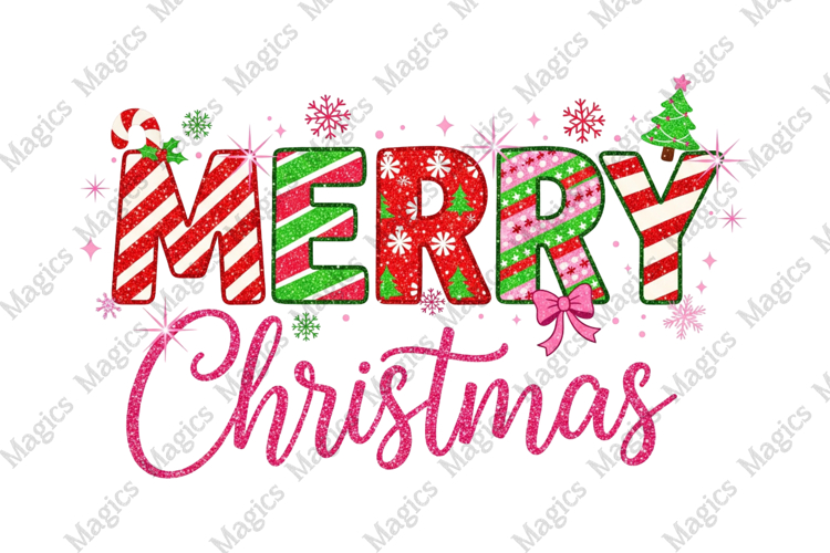 Glitter Merry Christmas Png