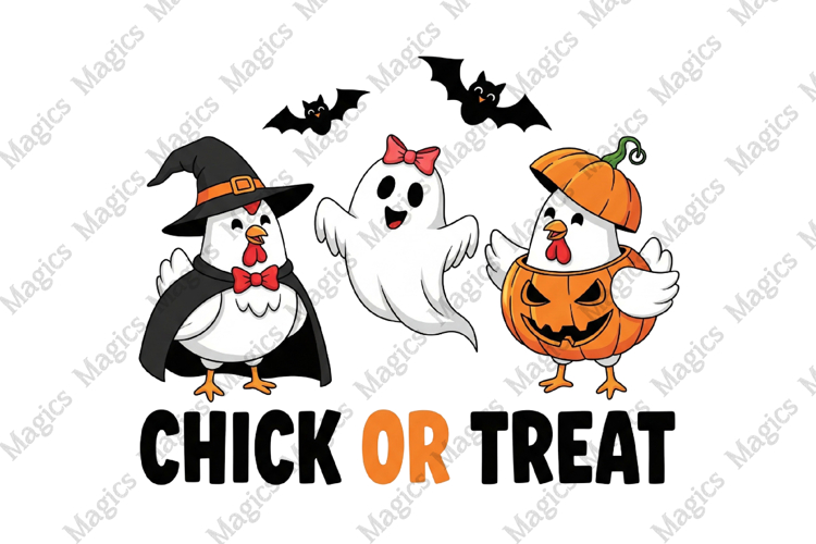 Retro Halloween Png Chick or Treat Png