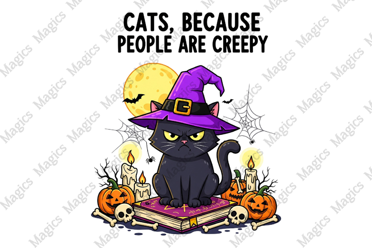 Halloween Cat Witch Creepy Png