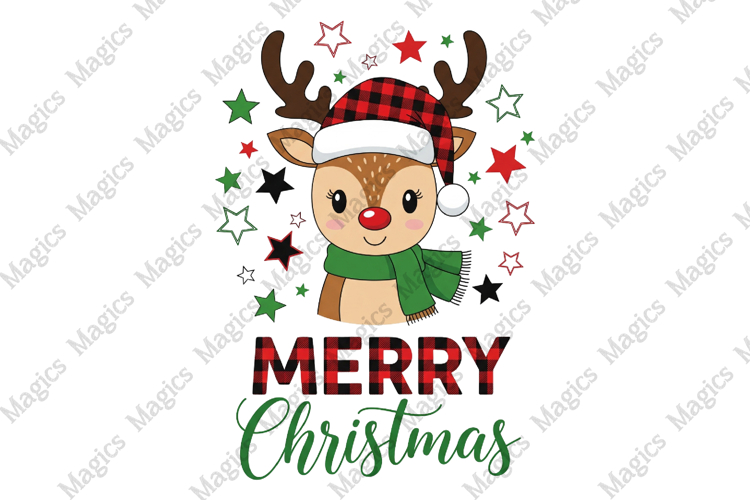 Cute Reindeer Merry Christmas