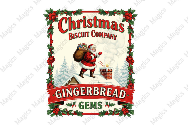 Vintage Christmas Labels Sublimation Png