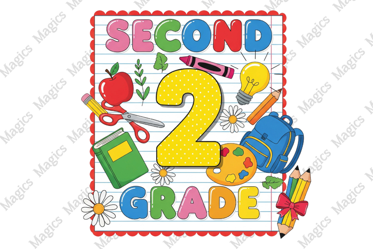 Back to School Second Grade Teacher Png