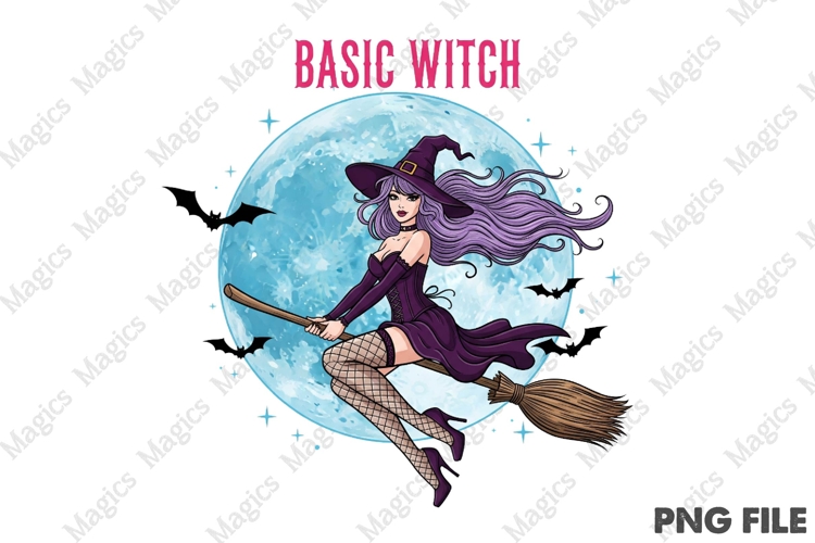Halloween Witch PNG Sublimation example image 1