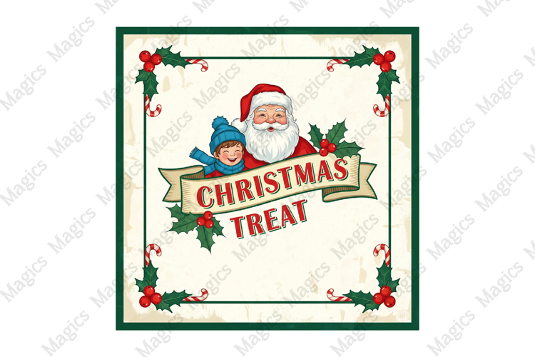 Vintage Christmas Labels Sublimation
