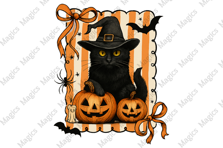 Black Cat Pumpkin Halloween Png