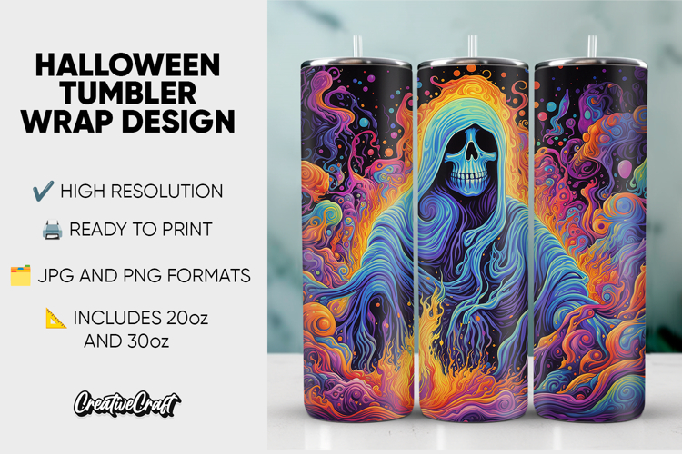 Halloween Tumbler Wrap Design, tumbler sublimation 20oz 30oz