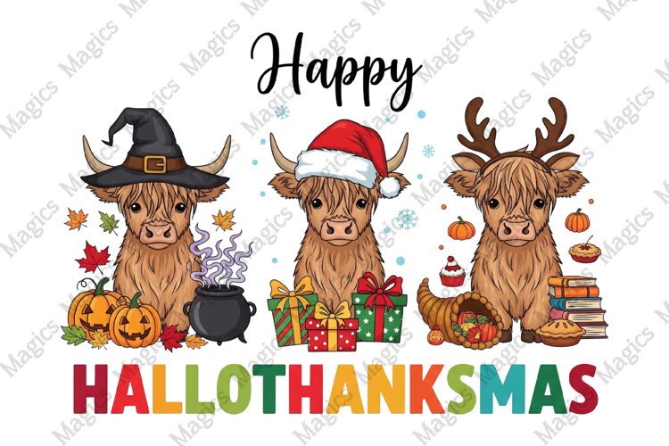 Cute Highland Cow PNG
