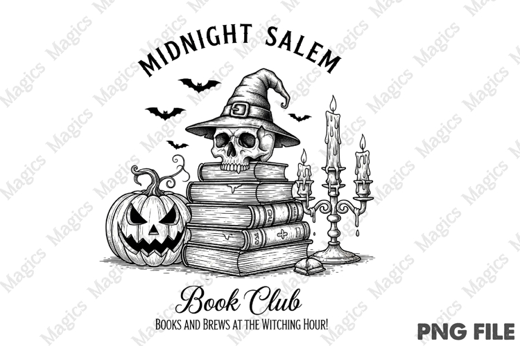 Halloween Witch Book Club PNG