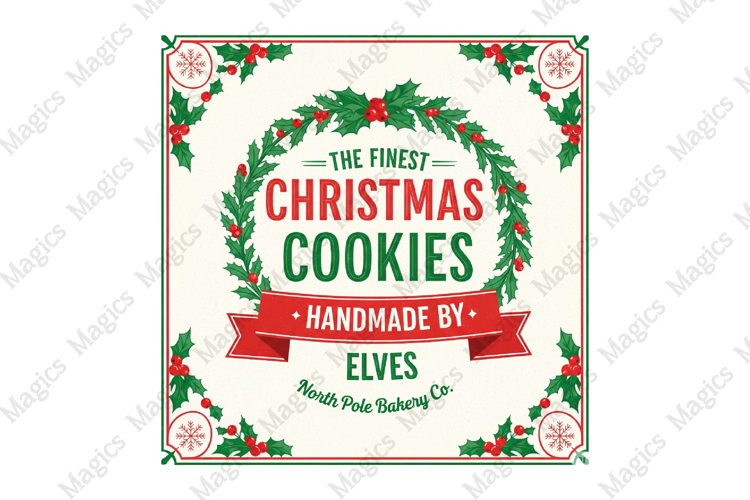 Vintage Christmas Labels Sublimation Png