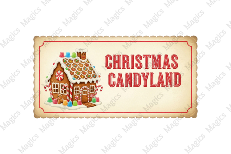 Vintage Christmas Labels PNG