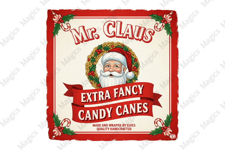 Vintage Christmas Labels Sublimation