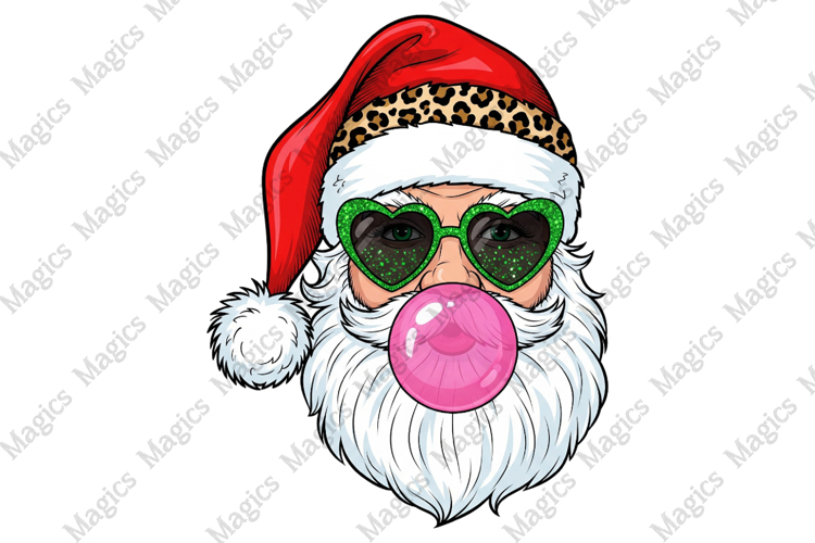 Santa Christmas Bubble PNG, Funny Santa