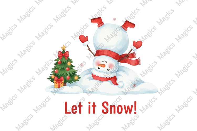 Let It Snow Snowman PNG Sublimation