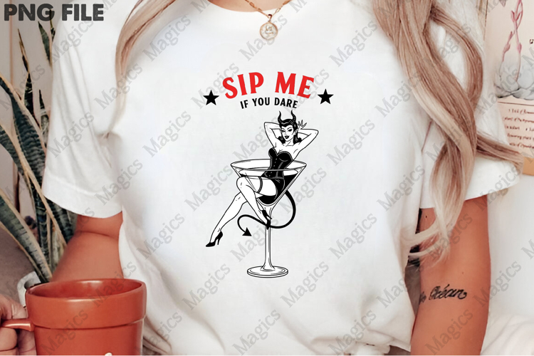 Halloween Pin-up Girl Cocktail PNG