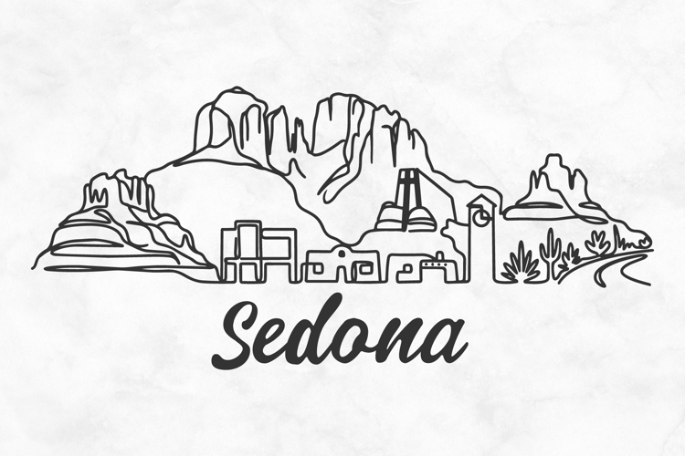 Sedona Minimalism Line Drawing