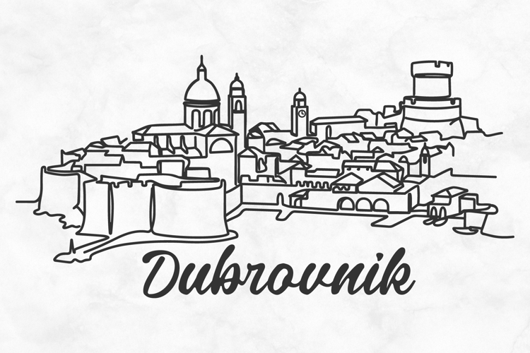 Dubrovnik Minimalism Line Drawing