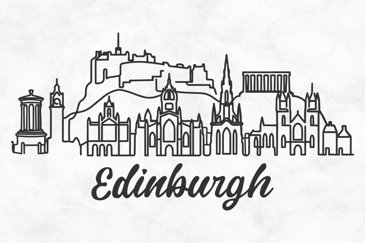 Edinburgh Minimalism Line Drawing