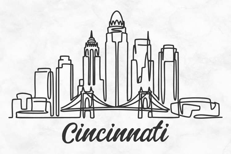 Cincinnati Minimalism Line Drawing