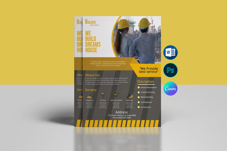 Construction Company Flyer Template