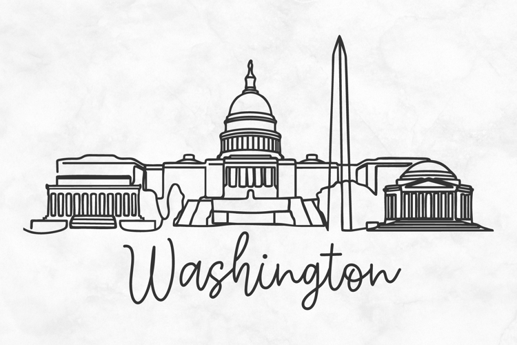 Washington Minimalism Line Drawing